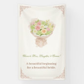 pink pastel bouquet Elegant  Banner (Vertikal)