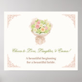 pink pastel bouquet Elegant Poster (Vorne)