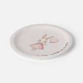Pink Pastel Bunny Easter Kindergeburtstag Pappteller (Schrägansicht)
