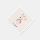 Pink Pastel Bunny Easter Kindergeburtstag Serviette (Ecke)