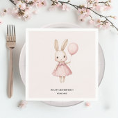 Pink Pastel Bunny Easter Kindergeburtstag Serviette
