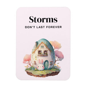 Pink Pastel Bunny & Egg House Ermutigung Magnet