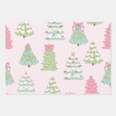 Pink Pastel Christmas Black Santa & Ballerina Geschenkpapier Set (Vorderseite 3)