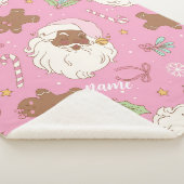Pink Pastel Christmas Black Santa & Ballerina Sherpadecke (3/4)