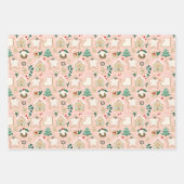 Pink Pastel Christmas Vibe Geschenk Wrap Geschenkpapier Set (Vorderseite 3)