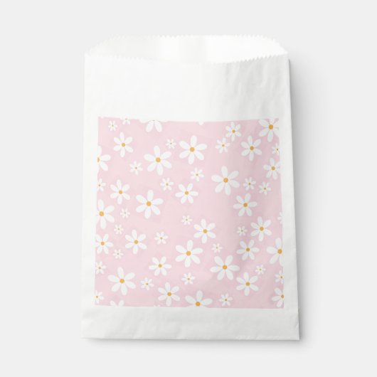 Pink Pastel Daisies Gefallen Taschen Geschenktütchen (Vorderseite)