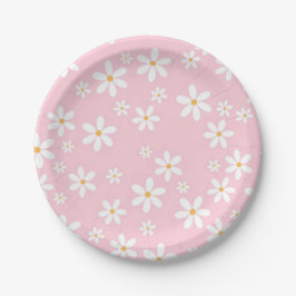 Pink Pastel Daisies Napkin Pappteller