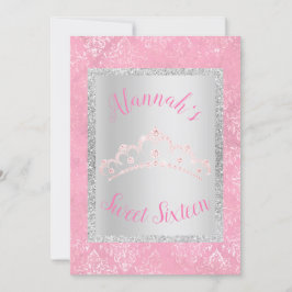 PINK PASTEL DASMASK PRINCESS TIARA SECHZEHN EINLADUNG