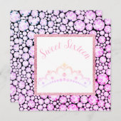 PINK PASTEL DIAMOND PRINCESS TIARA SECHZEHN EINLADUNG (Vorne/Hinten)