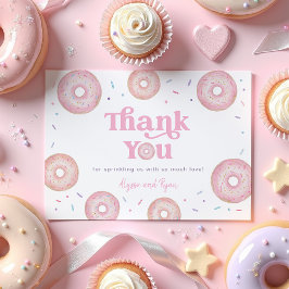 Pink Pastel Donut Baby Sprinkle Dankeskarte