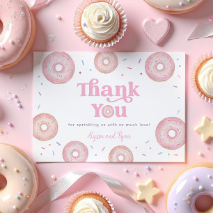 Pink Pastel Donut Baby Sprinkle Dankeskarte