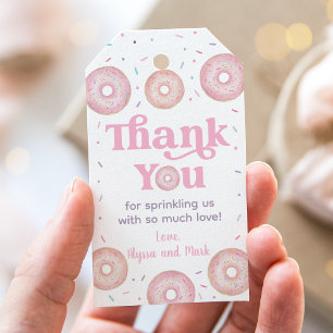 Pink Pastel Donut Baby Sprinkle Vielen Dank Geschenkanhänger
