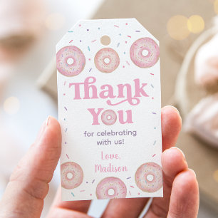 Pink Pastel Donut Birthday Danke Geschenkanhänger