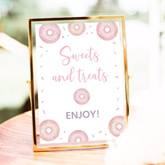 Pink Pastel Donut Sweet Leckereien Geburtstag Zeic Poster