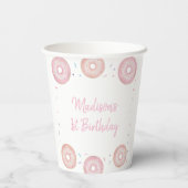 Pink Pastel Donut Sweet One Birthday Pappbecher (Rückseite)