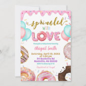Pink Pastel Donuts Baby Sprinkle Invitation Einladung (Vorderseite)