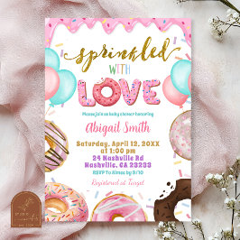 Pink Pastel Donuts Baby Sprinkle Invitation Einladung