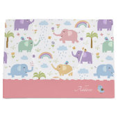 Pink Pastel Elephant Muster für Kleines Girl-Party Große Geschenktüte (Vorderseite)