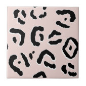 Pink Pastel Fun Animal Leopard Print Keramik Tile Fliese (Vorderseite)