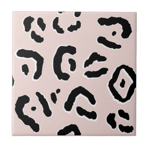 Pink Pastel Fun Animal Leopard Print Keramik Tile Fliese