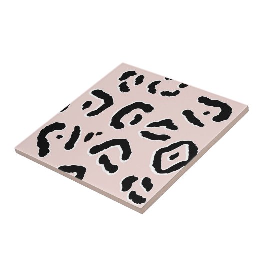 Pink Pastel Fun Animal Leopard Print Keramik Tile Fliese (Seite)