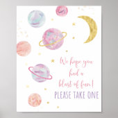 Pink Pastel Galaxy Space Geburtstagszeichen Poster (Vorne)