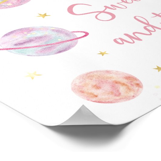 Pink Pastel Galaxy Space Sweet Leckereien Party Ze Poster (Ecke)
