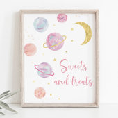 Pink Pastel Galaxy Space Sweet Leckereien Party Ze Poster