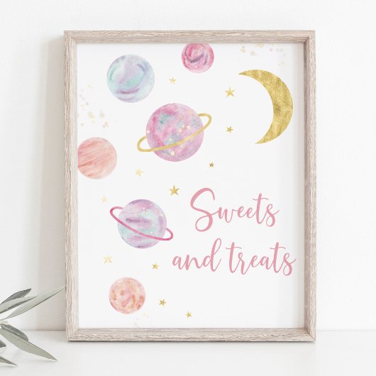 Pink Pastel Galaxy Space Sweet Leckereien Party Ze Poster
