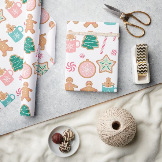 Pink Pastel Gingerbrot Keksweispapier Geschenkpapier (Basteln)