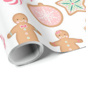 Pink Pastel Gingerbrot Keksweispapier Geschenkpapier (Rolleneckpunkt)