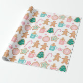 Pink Pastel Gingerbrot Keksweispapier Geschenkpapier (Ungerollt)