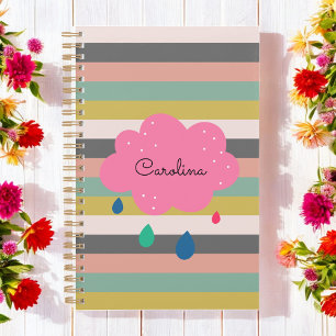 Pink Pastel Girl Streifen Niedlich Planer