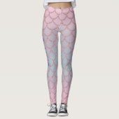 Pink Pastel Glittery Mermaid Schwanz Leggings (Vorderseite)