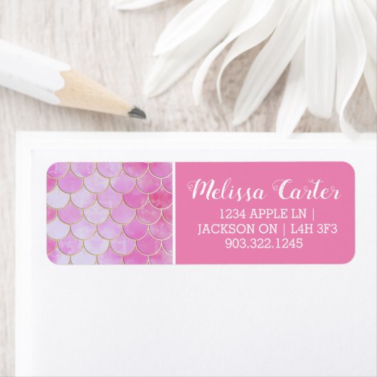 Pink Pastel & Gold Shimmer Mermaid Scanner Muster (Insitu)