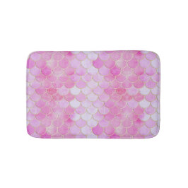 Pink Pastel & Gold Shimmer Mermaid Scanner Muster Badematte