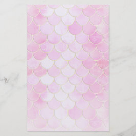 Pink Pastel & Gold Shimmer Mermaid Scanner Muster Briefpapier