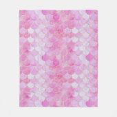 Pink Pastel & Gold Shimmer Mermaid Scanner Muster Fleecedecke (Vorderseite)