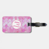 Pink Pastel & Gold Shimmer Mermaid Scanner Muster Gepäckanhänger (Rückseite horizontal)