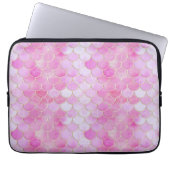 Pink Pastel & Gold Shimmer Mermaid Scanner Muster Laptopschutzhülle (Vorderseite)