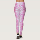 Pink Pastel & Gold Shimmer Mermaid Scanner Muster Leggings (Rückseite)