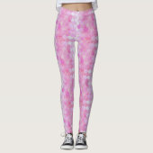 Pink Pastel & Gold Shimmer Mermaid Scanner Muster Leggings (Vorderseite)