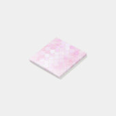 Pink Pastel & Gold Shimmer Mermaid Scanner Muster Post-it Klebezettel (angewinkelt)