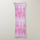 Pink Pastel & Gold Shimmer Mermaid Scanner Muster Seitenschläferkissen (Rückseite (Vertikal))