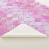 Pink Pastel & Gold Shimmer Mermaid Scanner Muster Sherpadecke (3/4)