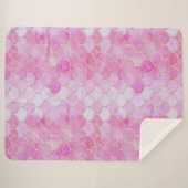 Pink Pastel & Gold Shimmer Mermaid Scanner Muster Sherpadecke (Vorderseite (Horizontal))