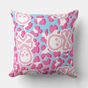 Pink Pastel Goth Pirate Piratenflagge Leopard Prin Kissen