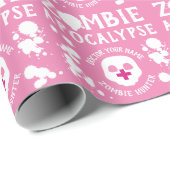 Pink Pastel Goth Zombie Apokalypse Personalisiert Geschenkpapier (Rolleneckpunkt)