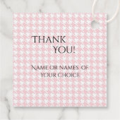 Pink Pastel Hahnentrittmuster Bunny Rabbit Geschenkanhänger (Rückseite)