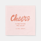 Pink Pastel Handwriting Retro Bridal ShowerNapkins Serviette (Vorderseite)
